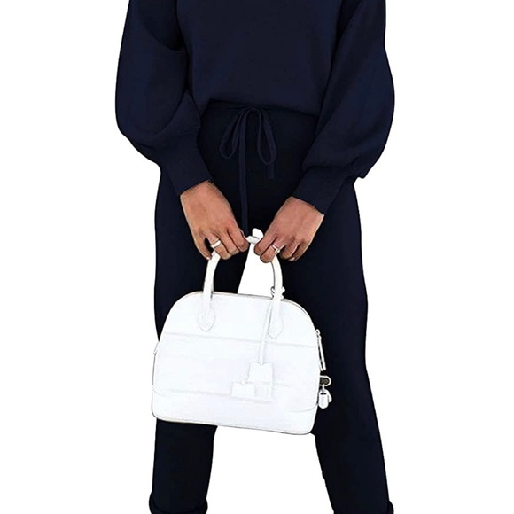 Fixmatti Women's 2 Piece Long Sleeve Pullover Sweatshirt Jogger Pants Sweatsuit - Picture 4 of 4